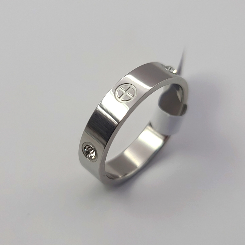 Silver Tone Stainless Steel Love Me Ring Size 10 | Matches Love Bracelet Unisex